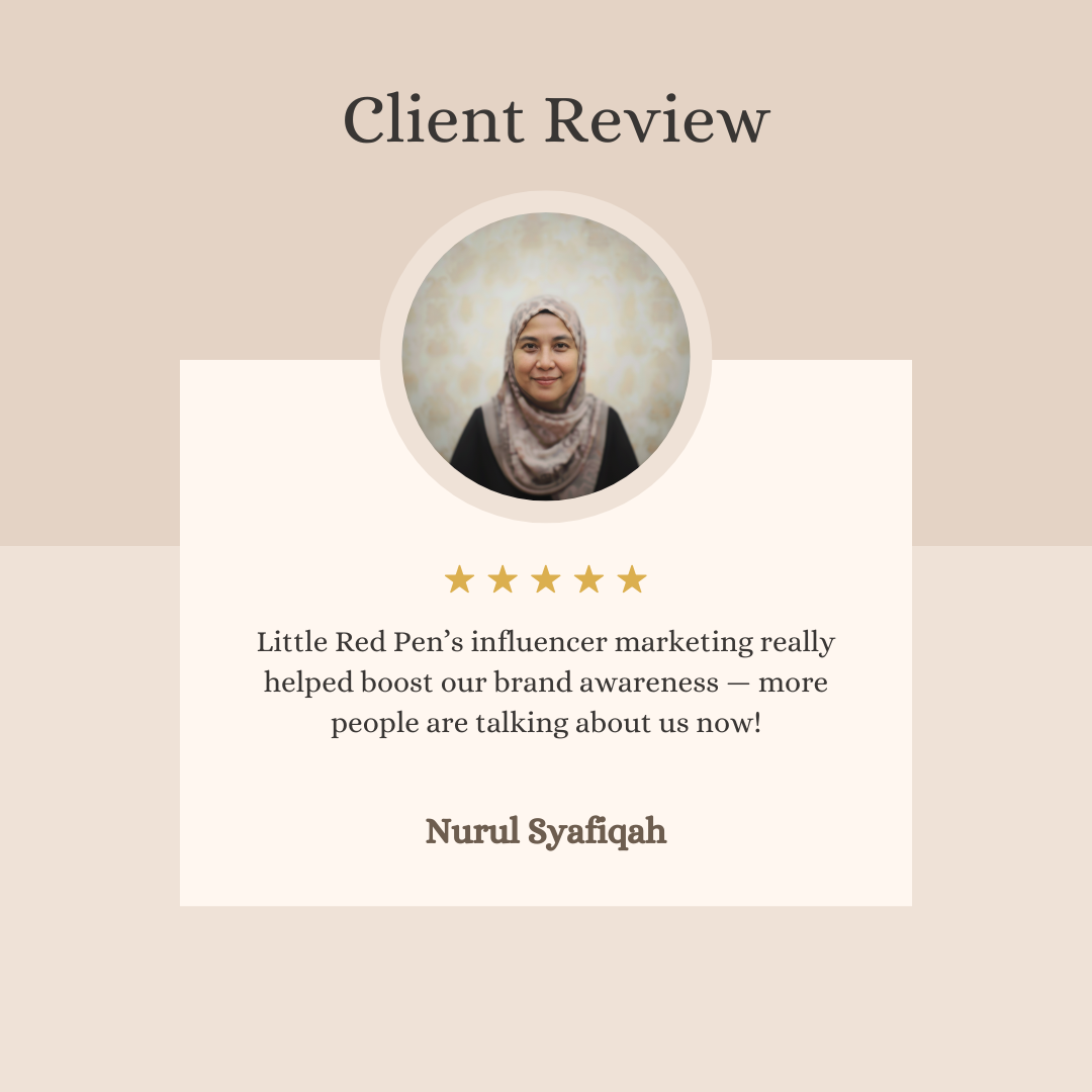 Client review for XHS, a top marketing agency in Malaysia